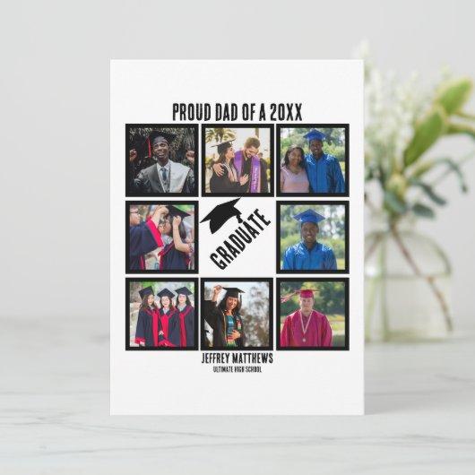 Custom Proud Dad of Year Graduation Photo Collage Holiday Card