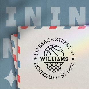 Custom Return Basketball Family Address Self-inking Stamp