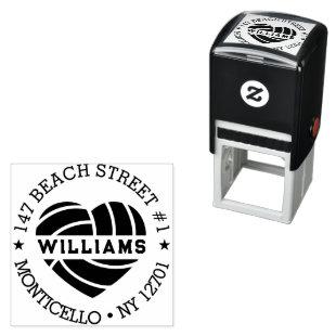 Custom Return Volleyball Family Address Self-inking Stamp