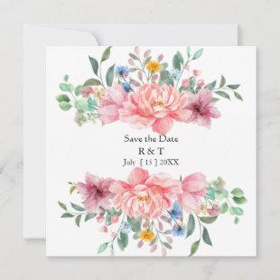 custom save the date flower card