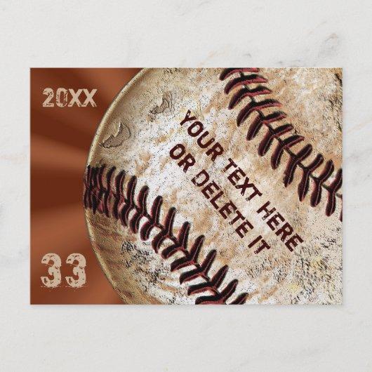 Custom Vintage Baseball Post Cards Invitations