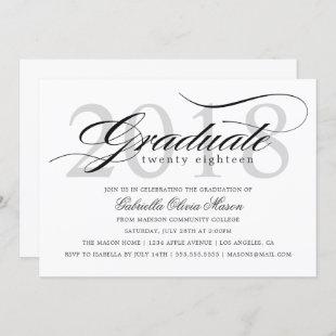 Custom Year Elegant Graduate Graduation Party Invitation