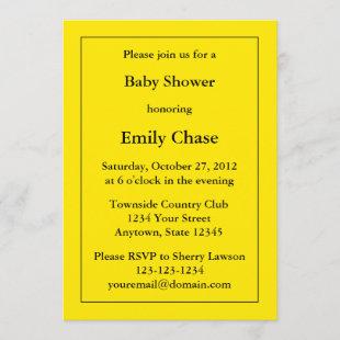 Custom Yellow Baby Shower Invitation