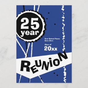 Customizable Blue 25 Year Class Reunion Invitation