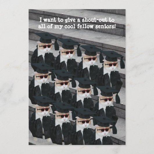 Customizable Funny Cat Graduation Party Invitation