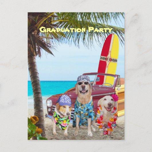 Customizable Funny Dogs/Lab Postcard Beach Party