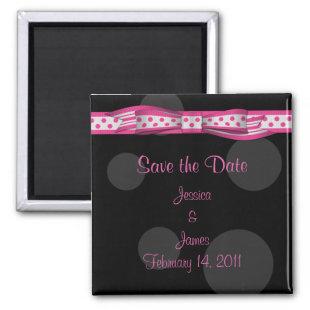 Customizable Polka Dot Save the Date Magnet