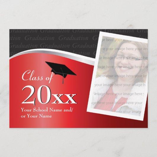 Customizable Red and Black Graduation Invitation