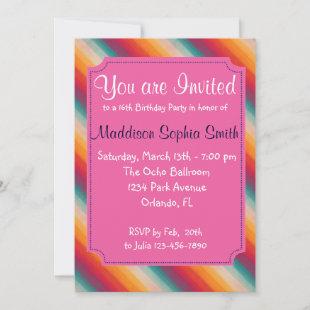 Customized Rainbow Birthday Invitations