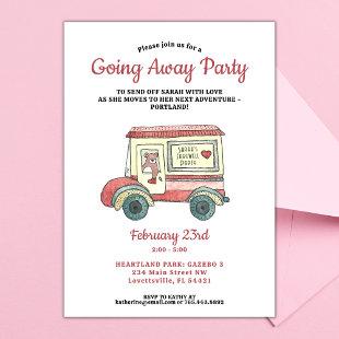Cute Bear Moving Truck Going Away Party Invitation