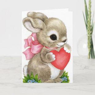 Cute bunny Valentines day customizable card
