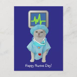 Cute Cat Nurses Day Postcard