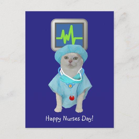 Cute Cat Nurses Day Postcard