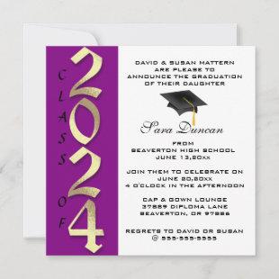 Cute Classic Elegant 2024 Graduation Invitation