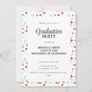 Cute Doctor Graduation Party  Invitation