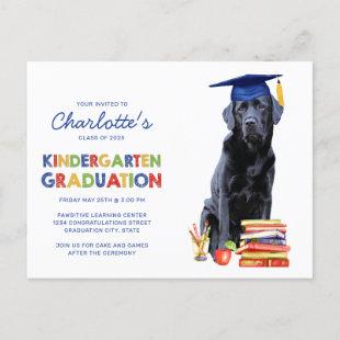 Cute Graduate Dog Kindergarten Graduation Invitati Invitation Postcard