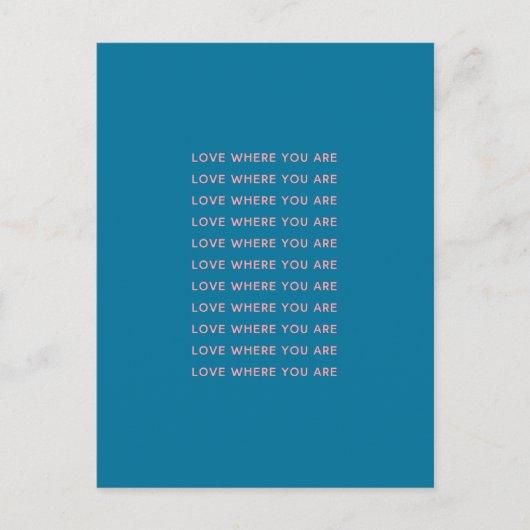 Cute Inspirational Uplifting Words Typography Blue Postcard