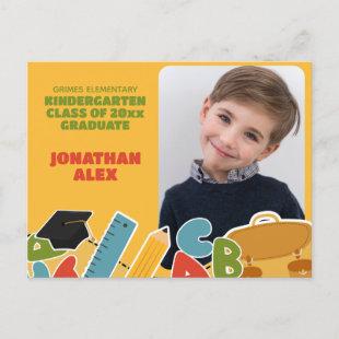 Cute Kindergarten Graduation Announcement Postcard