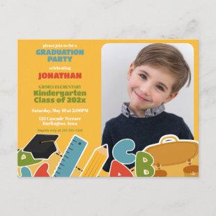 Cute Kindergarten Graduation Party Invitation Postcard