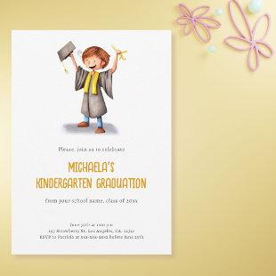 Cute Kindergarten Kids Graduation Party Invitation
