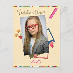 Cute Photo Middle School Graduation Invitation Postcard