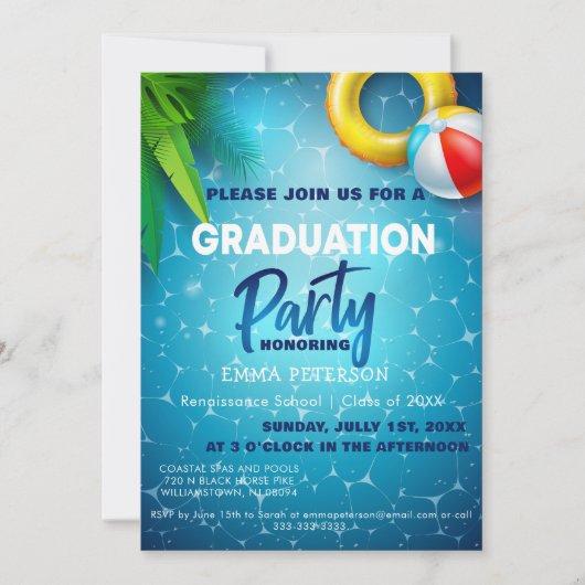 Cute Pool Party, Swimming Graduation gift Invitation