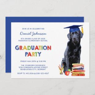 Cute Puppy Dog Kids School Graduation Party Invitation
