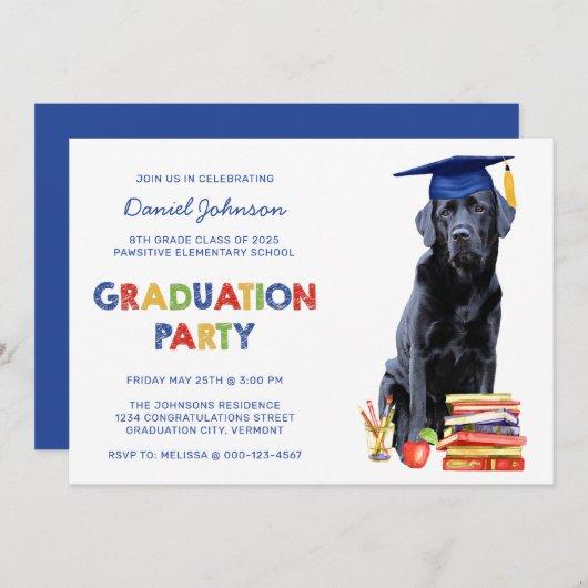 Cute Puppy Dog Kids School Graduation Party Invitation