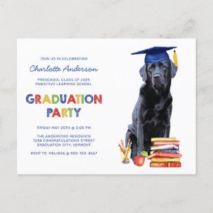 Cute Puppy Dog Preschool Kindergarten Graduation I Invitation Postcard