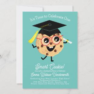 Cute Smart Cookie Graduation Party Cartoon Invitation