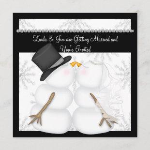 CUTE Snowman Wedding Invitations with Snowflakes