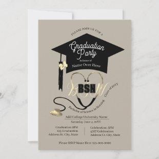 Cute Stylish Modern Editable Nurse Grad Party Invitation