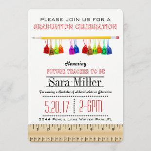 Cute Teacher Graduation Invitation
