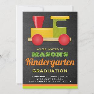 Cute Toy Train Preschool Graduation Invitation