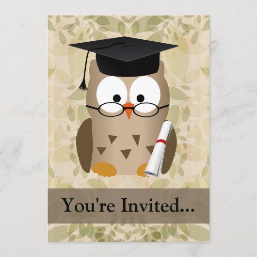 Cute Wise Owl Graduate Invitation