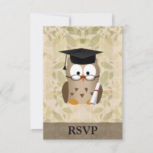 Cute Wise Owl Graduate RSVP Card