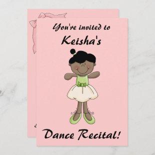 Dance Recital-Little Girl/Pink Invitation