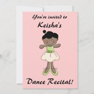 Dance Recital-Little Girl/Pink Invitation
