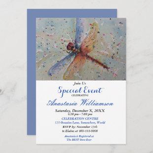 DAZZLING DRAGON FLY PARTY EVENT INVITE