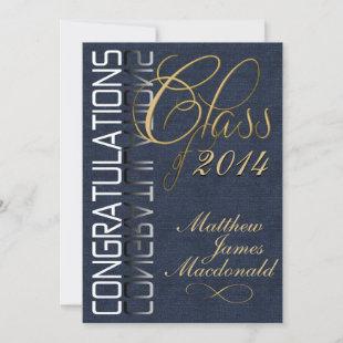 Denim Formal Graduation Party Invitation