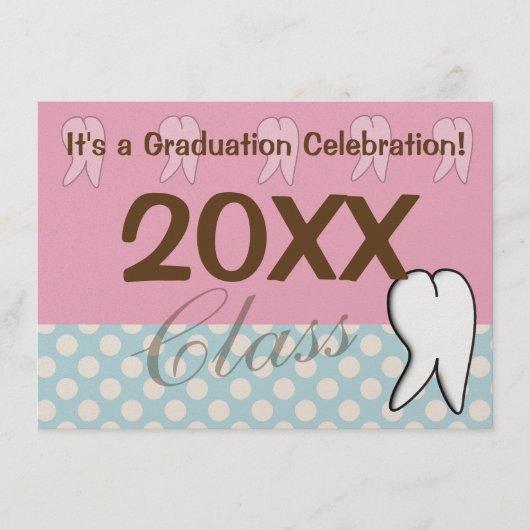 Dental Graduation Inviations Pink and Blue Invitation