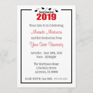 Dental School 2019 Graduation Invite (Red Caps)