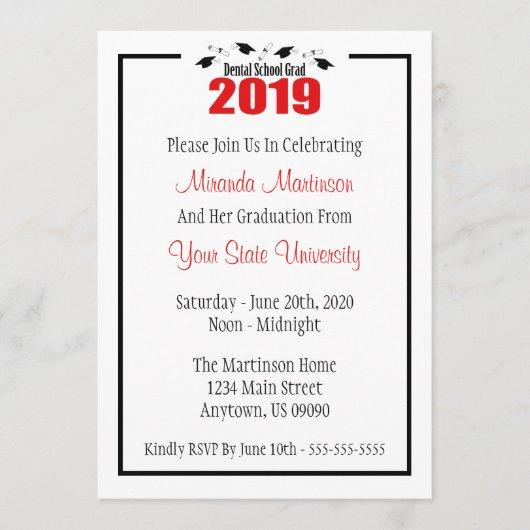 Dental School 2019 Graduation Invite (Red Caps)