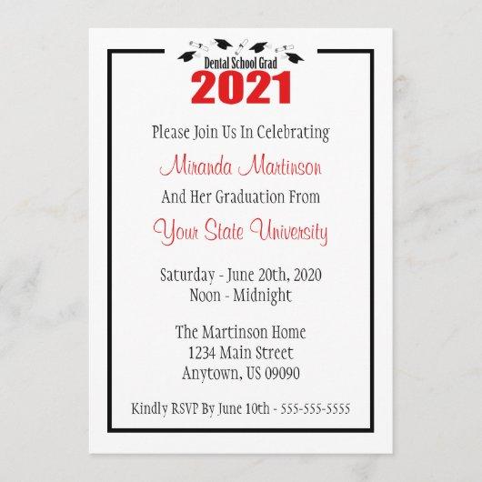 Dental School 2021 Graduation Invite (Red Caps)