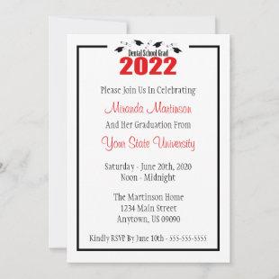 Dental School 2022 Graduation Invite (Red Caps)