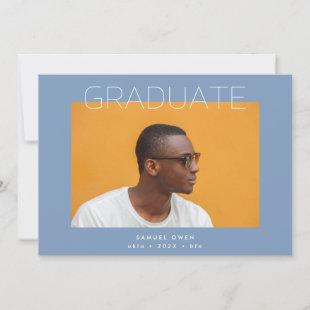 Designer Grad Modern Two Photo Graduation Announcement