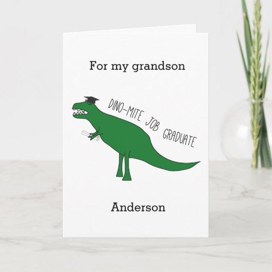 Dinosaur Kindergarten Graduate Grandson Card