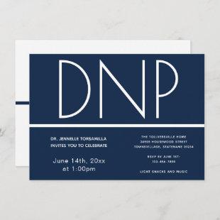 DNP degree Blue White Graduation Party Invitation