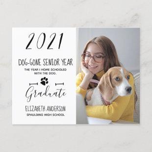 Dog Gone Senior Year Class 2021 Photo Graduation Invitation Postcard