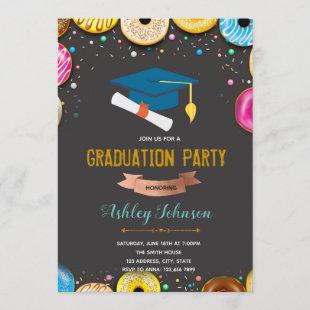 Donut Theme graduation invitation